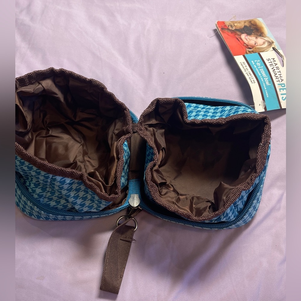 Martha Steward 2 in 1 Foldable Travel Pet Bowl Set NEW - Picture 9 of 12